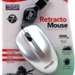 Mouse Alambrico Maxell 347002/Optico/USB Retractil/Negro-Plata
