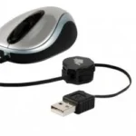 Mouse Alambrico Maxell 347002/Optico/USB Retractil/Negro-Plata