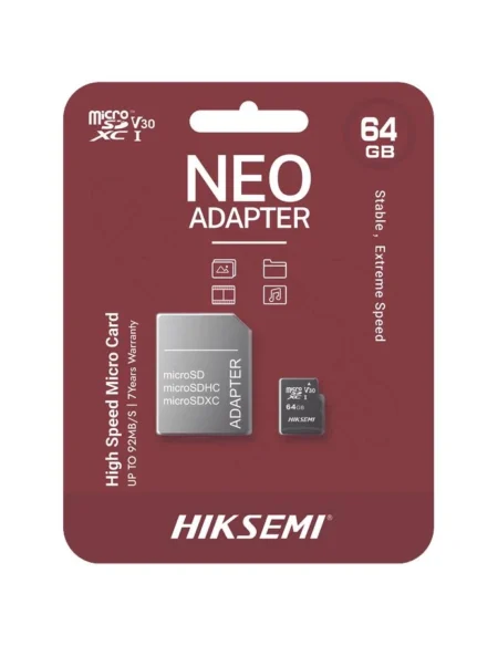 Memoria Microsdxc 64Gb Hiksemi Hs-Tf-C1/64G/Neo/A Con Adaptador/Multiproposito