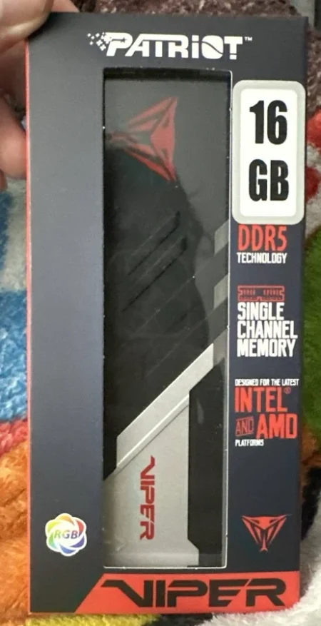 Memoria DDR5 64Gb 5200Mhz Patriot Viper Venom Pvvr564G520C40K 2X32Gb, Negro, Rgb, ECC, Cl36, Xmp
