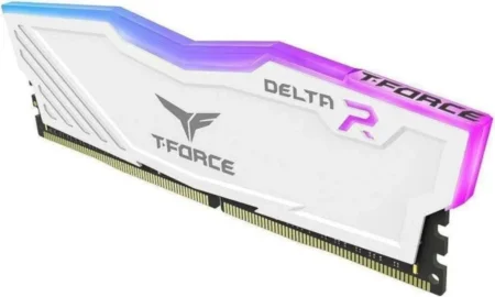 Memoria DDR4 16Gb 3200Mhz Teamgroup T-Force Delta Tf4D416G3200Hc16F01, Rgb, Color Blanco, Pc4 25600 1.35 V, Non-ECC, Cl16, Xmp