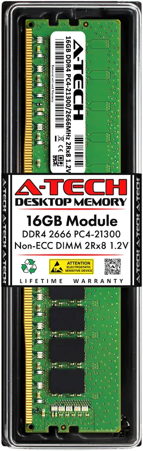 MEMORIA DDR4 16GB 2666MHZ HP V6 7EH62AA, COLOR NEGRO, CL18, PC4-21300