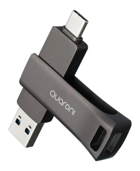 Memoria Usb3.2 64Gb Quaroni Qum-06 Dual A And C/Otg/Color Plata Metalica
