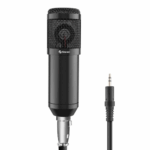 Microfono De Condensador C/Filtro Steren Mic-650 Alambrico/3.5Mm/Suspension Y Tripie/Negro