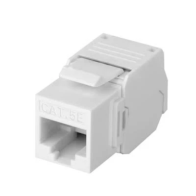 Modulo Jack Keystone Cat5E Linkedpro Lp-Kj-516-Ttwh Con Terminacion En Angulo 180 º Color Blanco, Compatible Con Faceplate Y Patchpanel Linkedpro