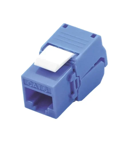 Modulo Jack Keystone Cat6 Lp-Kj-610-Ttbu Con Terminacion En Angulo 180°/Color Azul