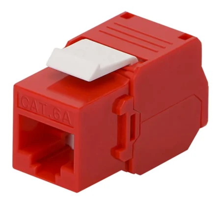 Modulo Jack Keystone Cat6A Linkedpro Lp-Kj-6A-Ttrd Angulo 180°/Color Rojo