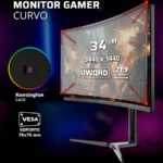 MONITOR 34″ BALAM RUSH ULTRA EXPLORER MXT34P, LED/CURVO/2K/VA/BOCINAS/ALTURA AJUSTABLE/RGB/VESA/165 HZ, BR-940733