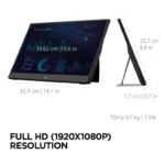 MONITOR 16″ VIEWSONIC VP1656 LED/PORTATIL/FULL HD 1920X1200P/USB-C/MICRO HDMI/BOCINAS INTEGRADAS