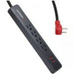 ##SUPRESOR DE PICOS MONSTER 2MNAC0250B0L2, 4 CONTACTOS, 2 USB, 600 JULES, COLOR NEGRO