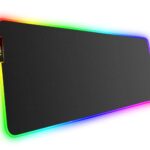 MOUSEPAD RGB-01, XL/14 MODOS DE ILUMINACION /7 COLORES LED/COLOR NEGRO