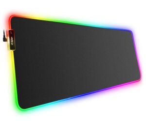 MOUSEPAD RGB-01, XL/14 MODOS DE ILUMINACION /7 COLORES LED/COLOR NEGRO