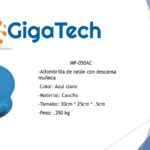 Mousepad Gigatech Mp-050Ac Ergonomico Azul Cielo