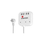 Barra Multicontacto Smartbitt Sbss-B3-5U 3 Contactos/1X USB-C/4X USB-A/5V/3A/Color Blanco