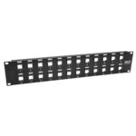 Panel De Parcheo Vacío De Conexiones Sin Blindaje RJ45 Keystone / Multimedia De 24 Puertos De 2U - Ethernet RJ45, USB, HDMI, Cat5E / 6 N062-024-Kj