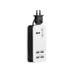 Barra Multicontacto Naceb Na-0705, 4X USB, 1500W