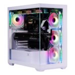 Naceb Gabinete Gamer Media Torre Cristal Templado ATX,Microatx, Ventiladores 3 Frontales, 1 Posterior Blanco,USB 3.0 X2 HD Audio/Micrófono X1 Na-0637B