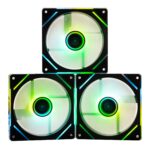 KIT DE 3 VENTILADORES NACEB TECHNOLOGY NA-0650N/3X120MM/ARGB/1400RPM/COLOR NEGRO