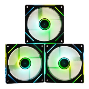 KIT DE 3 VENTILADORES NACEB TECHNOLOGY NA-0650N/3X120MM/ARGB/1400RPM/COLOR NEGRO