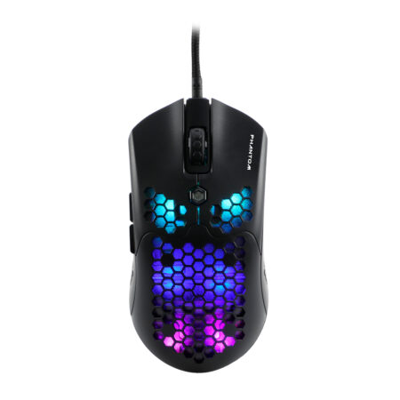 Mouse Gamer Naceb Technology Phantom, 6 Botones + Scroll, USB, 400-10000 Dpi, Iluminación Rgb, Sensor Paw3325, Cable Reforzado 1.8Mts