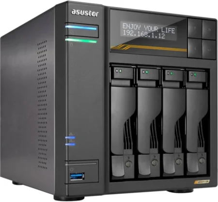 Servidor NAS Asustor As6804T 4 Bahias/16 Gb/AMD Ryzen Quad-Core 2.3 Ghz/M.2