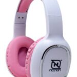 Audifonos Over-Ear Bluetooth Nbh-04 Pro Alta Potencia Radio Fm Micro SD 3.5Mml Manos Libres Blanco/Rosa