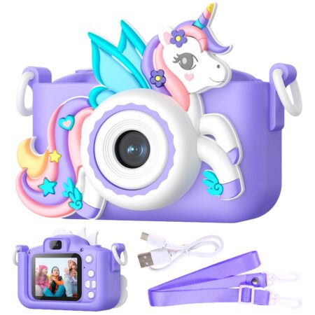 Camara Digital Infantil Necnon Ncd-Kids2 Unicornio Morado 40Mp/IPS/2″/4X Zoom/Flash/Fotos Y Videos 30Fps HD/Nbckn405Um