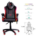 Silla Gamer Necnon Rgb Nsg-Rgb1/Inclinacion 145°/Clase 4/140-150Kg/Cojin Lumbar-Cabeza/Negro-Rosa/Nbsgr133Rg