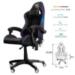 Silla Gamer Necnon Rgb Nsg-Rgb1/Inclinacion 145°/Clase 4/140-150Kg/Cojin Lumbar-Cabeza/Negro-Rosa/Nbsgr133Rg