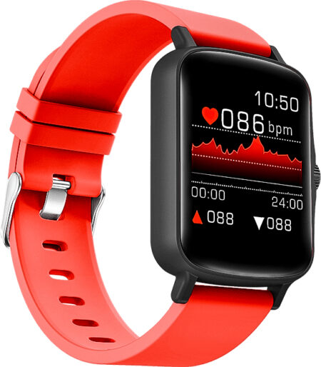 Smartwatch 1.44 Touch IP67 Bt Android/Ios Notificaciones Localizador Calorias Podometro Oxigeno Presion Art. F Cardiaca 72H Negro-Rojo –