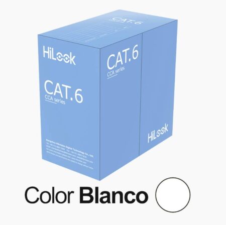 Bobina De Cable Utp Cat6 Hilook Nc-1Ln6Uu/Cca Cobre Con Aluminio/Uso En Interior/305M/Para Cctv Y Redes De Datos/Color Blanco