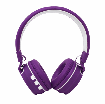 Audifonos On-Ear Bluetooth Nbh-05 Mega Bass Radio Fm Micro SD 3.5Mml Manos Libres Rubberized Morado