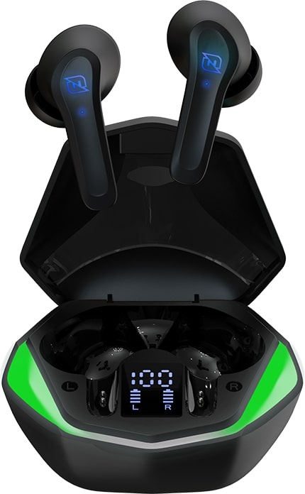 Audifonos In-Ear Bluetooth 5.1 True Wireless Gaming Superbass Luz Rgb 30Mah Caja De Carga 200Mah Minima Latencia Display Informativo Negro –