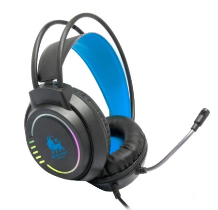 Diadema Audifono C/Microfono Necnon Alambrico Gamer 3.5Mm/LED/Color Negro-Rojo, Ncagki02Fl