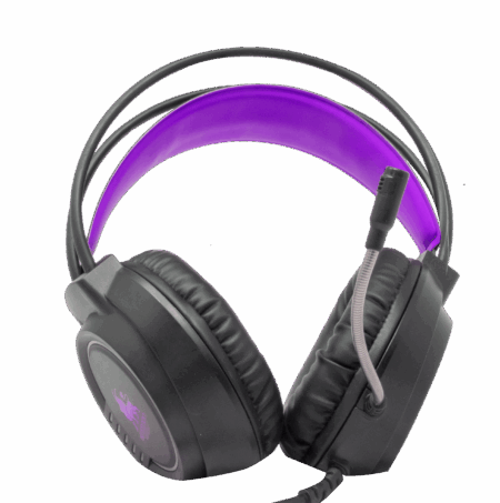 Audifonos Headset Gaming Over-Ear Nbhg Kimera Rgb Alambrico 3.5Mm USB Pc Consolas Celular Microfono Flexible Inc Adaptador Fucsia