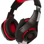 Diadema Audifono Flexible C/Microfono Necnon, Alambrico 3.5Mm Color Negro-Rojo, Ncagvi02Si