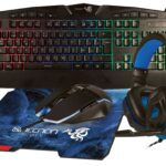 Kit Gaming 4 En 1 Ngc-Kraken Audifonos LED Teclado 114 Teclas Mouse 7 Botones Hasta 3200Dpi Mousepad Azul -