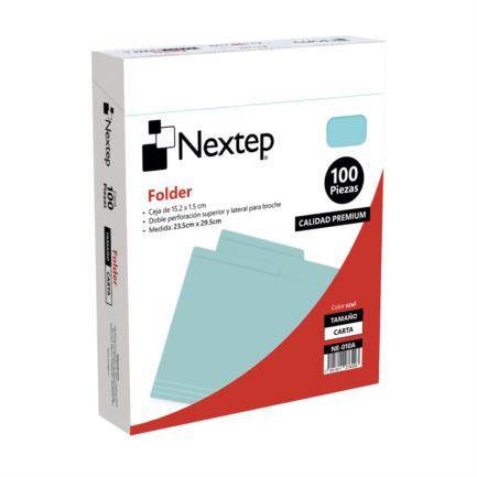 Caja C/100 Piezas De Folders Nextep Ne-010A Tamaño Carta/Azul