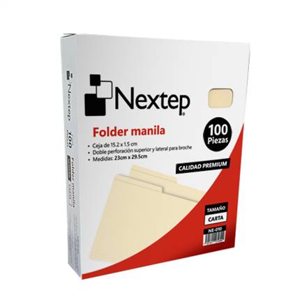 Folder Manila Nextep Ne-010 Económico Con 100 Piezas Tamaño Carta Medidas 29.5Cm Por 23 Cm –