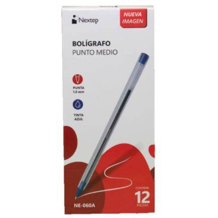 Bolígrafo Nextep Ne-060A 1000 0.0 Color Azul 1Mm C/12 Barril Trasparente Contenido Por Master 120 Piezas –
