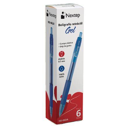 Caja C/12 Piezas De Boligrafos Nextep Ne-062A De 0.7Mm/Mediano/Azul