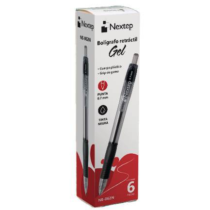 Caja C/12 Piezas De Boligrafos Nextep Ne-062N De 0.7Mm/Mediano/Negro