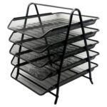 Charola Organizadora Nextep Ne-162Gn De Malla Metálica Color Negro Con 5 Niveles Tamaño Oficio -