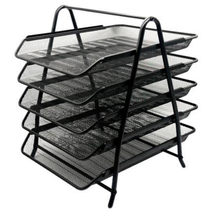Charola Organizadora Nextep Ne-162Gn De Malla Metálica Color Negro Con 5 Niveles Tamaño Oficio –