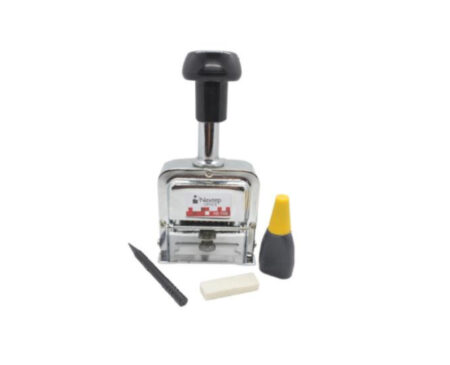 Foliador Nextep Ne-168 Acero/8 Digitos/Tinta Negra/2 Almohadillas/Ajustador De Plastico
