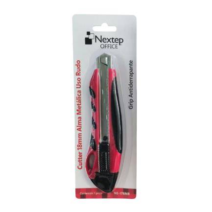 Cutter Plastico Nextep Ne-178Mr De Uso Rudo/Navaja 18Mm/Alma De Metal