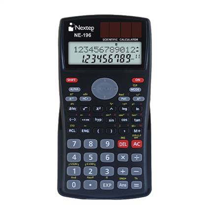 Calculadora Cientifica Nextep Ne-196 De 10+2 Digitos/Doble Linea/240 Funciones/Bateria Solar