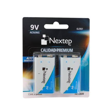 Blister C/2 Pilas Alcalinas Cuadradas 9V Nextep Ne-282D 6Lr61
