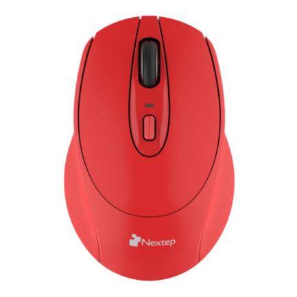 Mouse Inalambrico Ergonomico Nextep Ne-411E USB, 1600 Dpi, Color Rojo