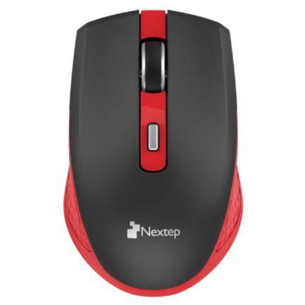 Mouse Inalambrico Recargable Nextep Ne-413Nr Switch Encendido/1600 Dpi/Negro-Rojo